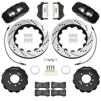 compare product Wilwood 99-02 Nissan Skyline Aerolite 6R Front BBK w/ 14.00in D/S Rotors & Flexlines - Black