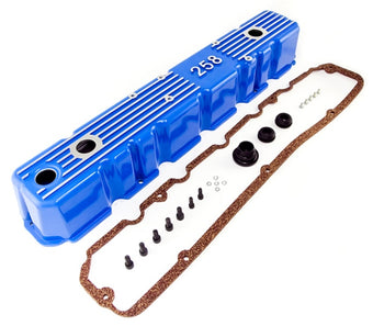 compare product Omix Blue Aluminum Valve Cover 81-87 CJ & Wrangler