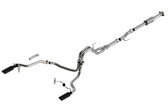 compare product Borla F-150 2021 2.7L/3.5L 4dr CC SB EC STB Lari/King R/Plinum/LTD 3/2.25 SRE CB AK BLK CHR Tips
