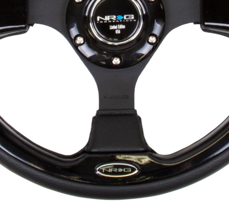 NRG Reinforced Steering Wheel (320mm) Blk w/Gloss Black Trim - My Store