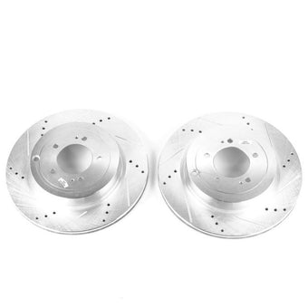 compare product Power Stop 2008 Mitsubishi Lancer Rear Evolution Drilled & Slotted Rotors - Pair