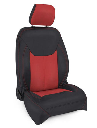 compare product PRP 13-18 Jeep Wrangler JK Front Seat Covers/2 door or 4 door (Pair) - Black/Red