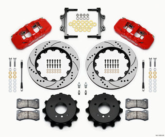 compare product Wilwood AERO4 Rear Kit 14.00 Drilled Red 2007-2011 BMW E90 Series w/Lines