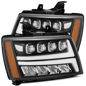 compare product AlphaRex 07-13 Chevy Avalanche NOVA LED Proj Headlights Plank Style Matte Black w/Activ Light/DRL