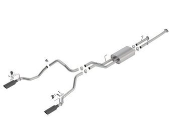 compare product Borla 14-18 Toyota Tundra 4.6L/5.7L V8 AT 2&4WD Crew Max Cat-Back Touring Exhaust - Black Chrome Tip