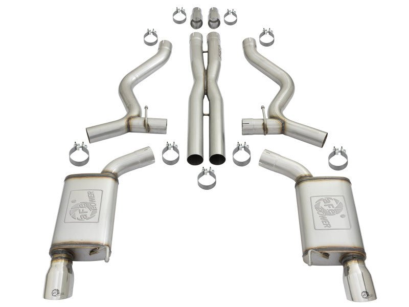 aFe MACHForce XP 3in 304 SS Cat - Back Exhausts w/ Polished Tips 15 - 17 Ford Mustang GT V8 - 5.0L/V6 - 3.7L - My Store