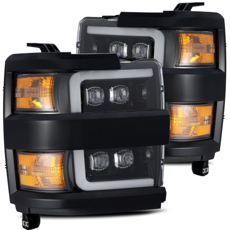 AlphaRex 15 - 18 Chevy 2500HD NOVA LED Proj Headlight Plank Style Jet Blk w/Activ Light/Seq Signal/DRL - My Store