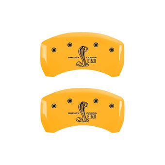 compare product MGP Rear set 2 Caliper Covers Engraved Rear GT500 Shelby & Cobra Yellow finish black ch