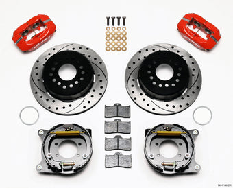 compare product Wilwood Forged Dynalite P/S Park Brake Kit Drilled Red Ford 8.8 w/2.5in Offset-5 Lug