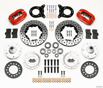 compare product Wilwood Dynapro Dust-Boot Front Kit 11.00in Drilled Red 1965-1969 Mustang Disc & Drum Spindle