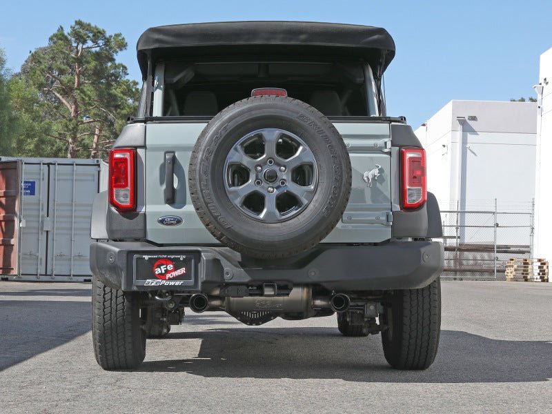 aFe Vulcan 3in 304 SS Cat - Back Exhaust 2021 Ford Bronco L4 - 2.3L (t)/V6 - 2.7L (tt) w/ Black Tips - My Store
