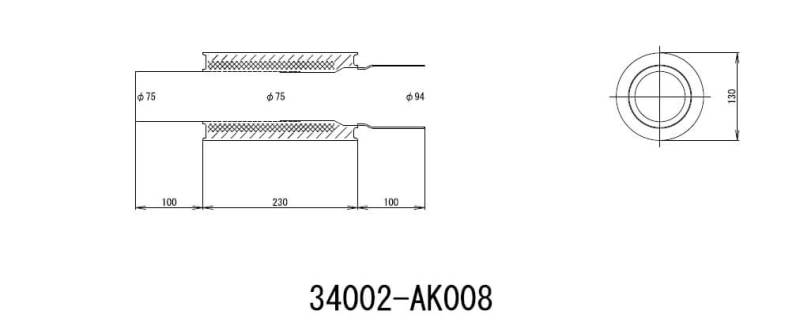HKS UNIVERSAL EX H/M SUS 130 - 75 (MOQ: 8pcs) - My Store