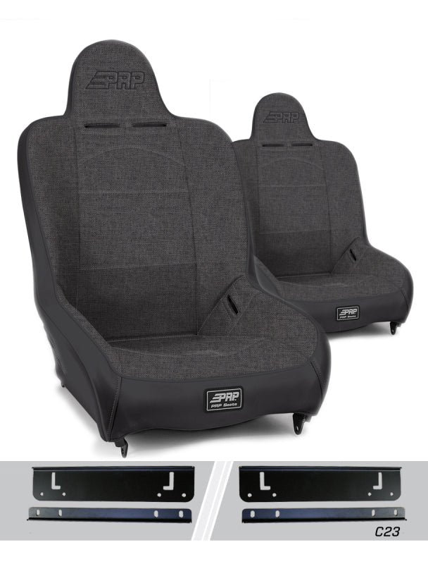 PRP 97 - 02 Jeep Wrangler TJ Premier High Back Suspension Seats Kit (Pair) - Gray - My Store