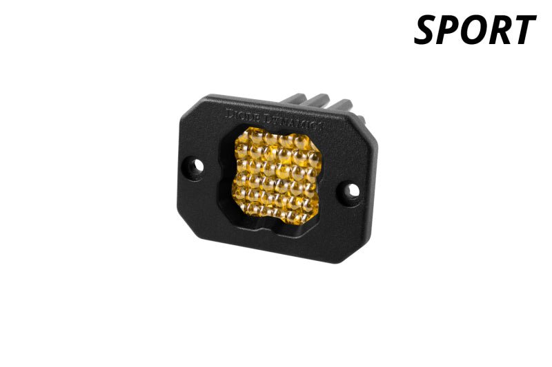 Diode Dynamics Stage Series C1 LED Pod Sport - Yellow Flood Flush ABL Each - My Store