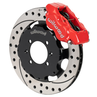 compare product Wilwood Forged Dynalite Front Hat Kit 11.75in SRP Drilled/Slotted Rotor Red Caliper 16+ Miata
