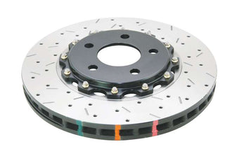 compare product DBA 05-10 Ford Mustang GT / 11-13 V6 Front Drilled & Slotted 5000 Series 2 Piece Rotor w/ Black Hat