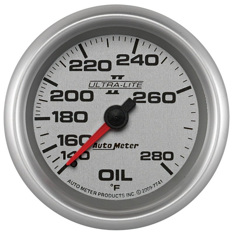 AutoMeter Gauge Oil Temp 2 - 5/8in. 140 - 280 Deg. F Mechanical Ultra - Lite II - My Store