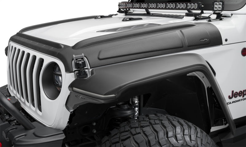 Bushwacker 18 - 22 Jeep Wrangler 2/4dr / 20 - 22 Jeep Gladiator Trail Armor Hood Armor (3pc) - Tex. Blk - My Store