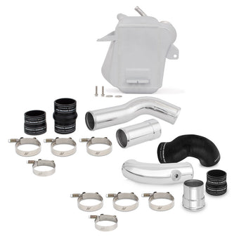 compare product Mishimoto 11-16 Ford 6.7L Powerstroke Air-To-Water Intercooler Kit - Wrinkle Silver w/Polished Pipes