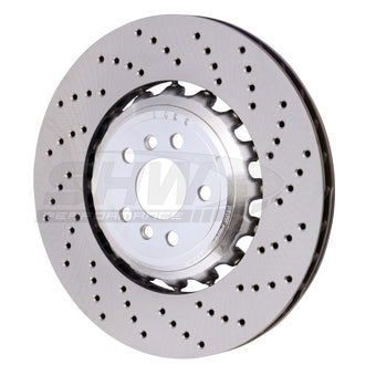 compare product SHW 18-21 BMW M5 4.4L Right Rear Cross-Drilled Lightweight Brake Rotor (34217991104)