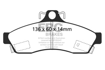 compare product EBC 92-96 Chevrolet Caprice 4.3 Police Redstuff Rear Brake Pads
