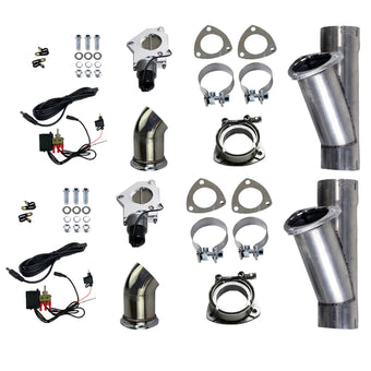 compare product Granatelli 2.5in Aluminized Mild Steel Electronic Dual Exhaust Cutout w/Slip Fit & Band Clamp