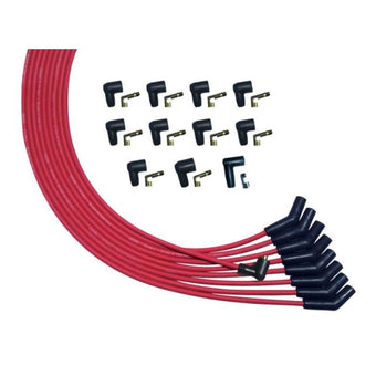 compare product Moroso V8 135 Deg Plug Non-HEI Unsleeved Ultra Spark Plug Wire Set - Red