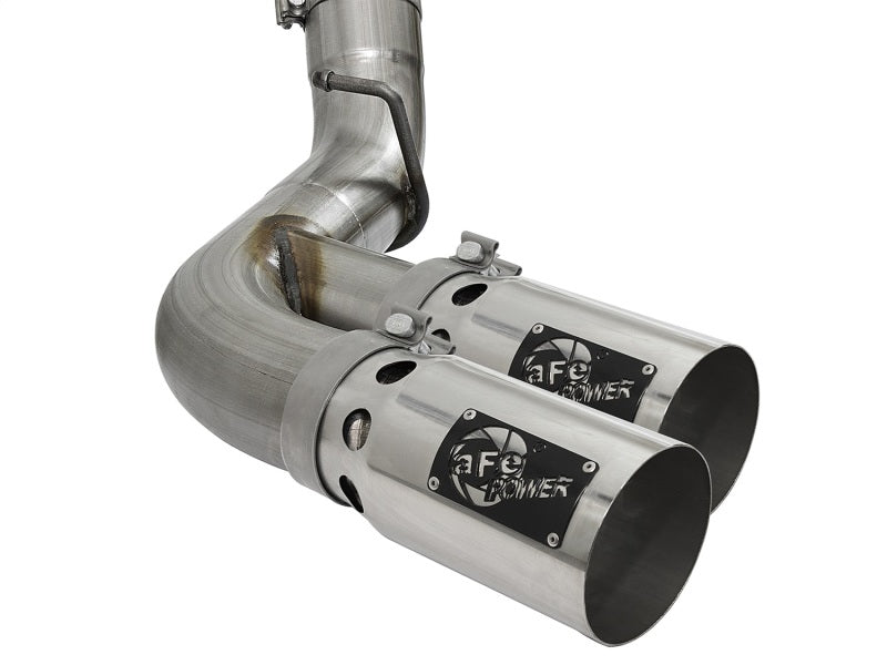 aFe Victory Series 4in 409 - SS DPF - Back Exhaust w/ Dual Polished Tips 2017 GM Duramax V8 - 6.6L(td) L5P - My Store