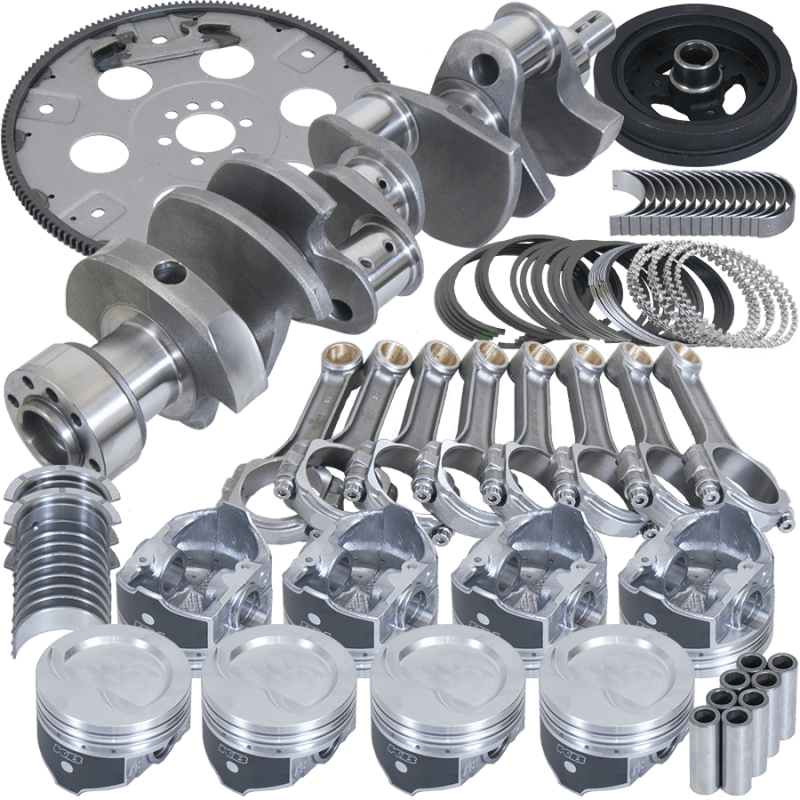 Eagle Chevy 350 1Pc 3.750in Crank 5.700in I - Beam Rod 4.000in Pistons 168 Tooth FP Balanced Assembly - My Store