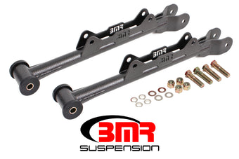 compare product BMR 10-15 5th Gen Camaro Chrome Moly Non-Adj. Rear Lower Control Arms (Delrin) - Black Hammertone