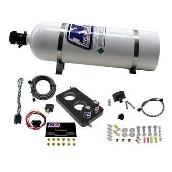 compare product Nitrous Express 05-10 Ford Mustang 4.6L 3 Valve Nitrous Plate Kit (50-150HP) w/15lb Bottle