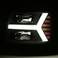 AlphaRex 07 - 13 Chevy 1500HD PRO - Series Proj Headlight Plank Style Matte Blk w/Activ Light/Seq Signal - My Store