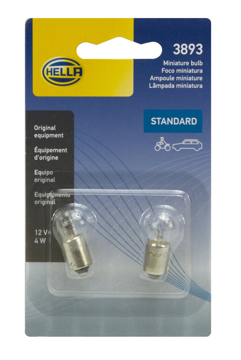 Hella Bulb 3893 12V 4W Ba9S T275 (2) - My Store