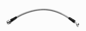 compare product Wilwood 15in OAL Flexline -3 Hose to 45 Deg. Block M10 x 1.00 Bubble Flare