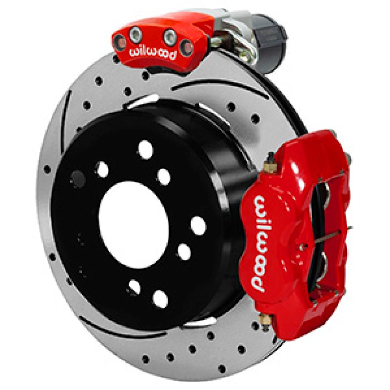 Wilwood Forged Dynalite Rear Electronic Parking Brake Kit 12.19in Rotor New Style Bronco - Red - My Store