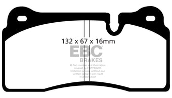 compare product EBC 08-17 Audi R8 4.2L/5.2L Yellowstuff Rear Brake Pads