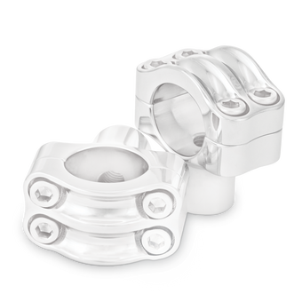 compare product Burly Brand Reaper Riser Clamp 1-1/2in Tall for 1-1/4in Bar, Set - Chrome