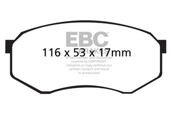 compare product EBC 92-93 Toyota Pick-Up Extra Cab Greenstuff Front Brake Pads
