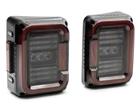 Raxiom 07 - 18 Jeep Wrangler JK Axial Series LED Halo Tail Lights - Black Housing (Dark Smoked Lens) - My Store