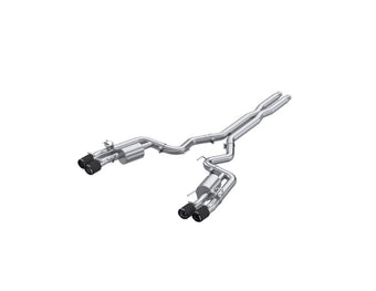 compare product MBRP 2024+ For Mustang GT (S650) 3in Cat-Back Quad Tip - 4in Carbon Fiber Tips