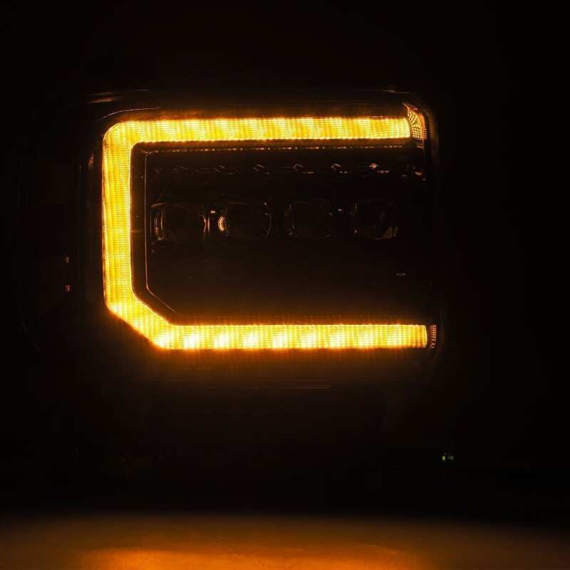 AlphaRex 14 - 18 GMC Sierra NOVA LED Proj Headlights Plnk Style Alpha Blk w/Activ Light/Seq Signal/DRL - My Store