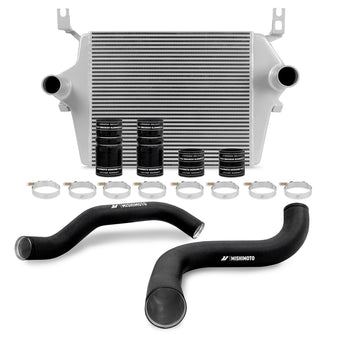 compare product Mishimoto 99-03 Ford 7.3L Powerstroke PSD Silver Intercooler Kit w/ Black Pipes