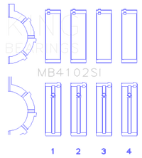 King Engine Bearings Chrysler 226 (3.7L) (Size +0.75mm) Main Bearing Set - My Store