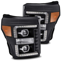 AlphaRex 11 - 16 Ford F - 250 SD PRO - Series Projector Headlights Plank Style Design Black w/Seq Signal - My Store