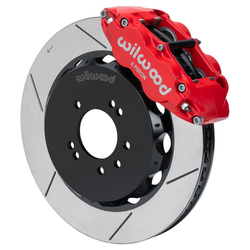 Wilwood 95 - 98 Nissan Skyline Superlite 6R Front BBK w/ 14in Slotted Rotors & Flexlines - Red - My Store