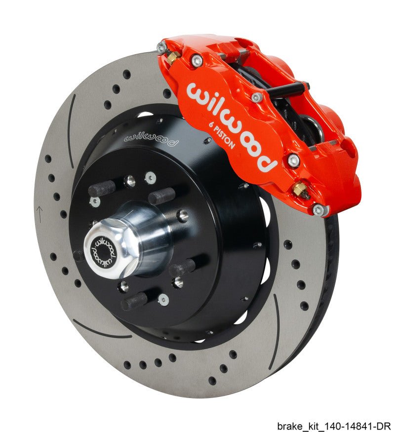 Wilwood Narrow Superlite 6R Red Front Big Brake Kit Ford 14in Drilled/Slotted Rotor - My Store
