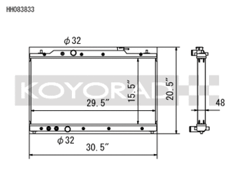 compare product Koyo 2022 Honda Civic 1.5L Turbo (MT and CVT) / 2023 Acura Integra All Aluminum Radiator