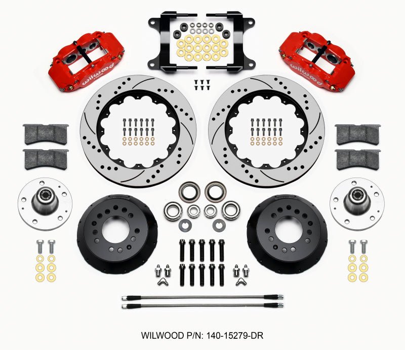 Wilwood Narrow Superlite 6R Front Hub Kit 14.00in Drill Red 82 - 92 Camaro//Firebird - My Store