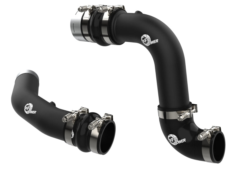 aFe 23 - 24 Ford Diesel Trucks V8 - 6.7L (td) BladeRunner Aluminum Hot and Cold Charge Pipe Kit - Black - My Store