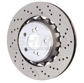 compare product SHW 15-18 BMW M3 3.0L Right Rear Cross-Drilled Lightweight Brake Rotor (34212284812)